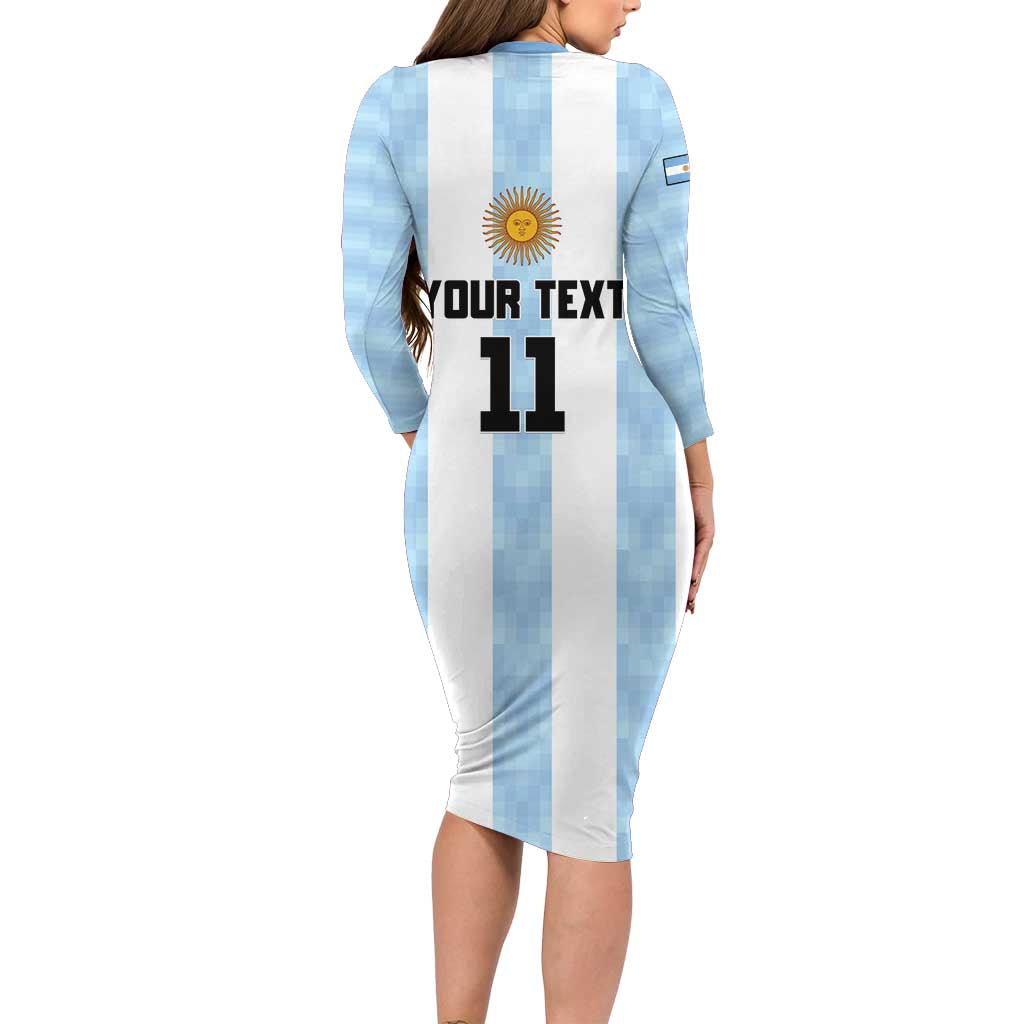 Custom Argentina Basketball Family Matching Long Sleeve Bodycon Dress and Hawaiian Shirt Go El Alma Argentina