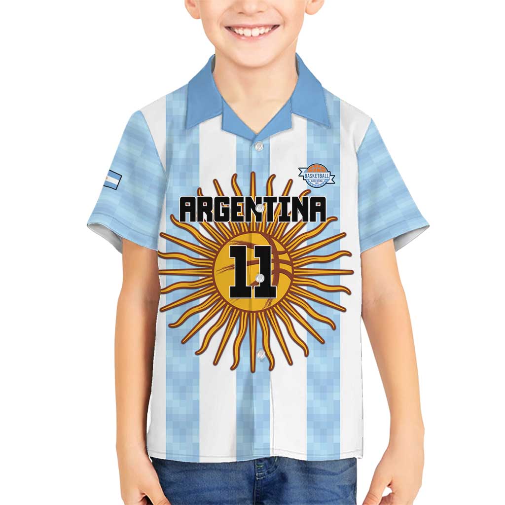 Custom Argentina Basketball Family Matching Long Sleeve Bodycon Dress and Hawaiian Shirt Go El Alma Argentina
