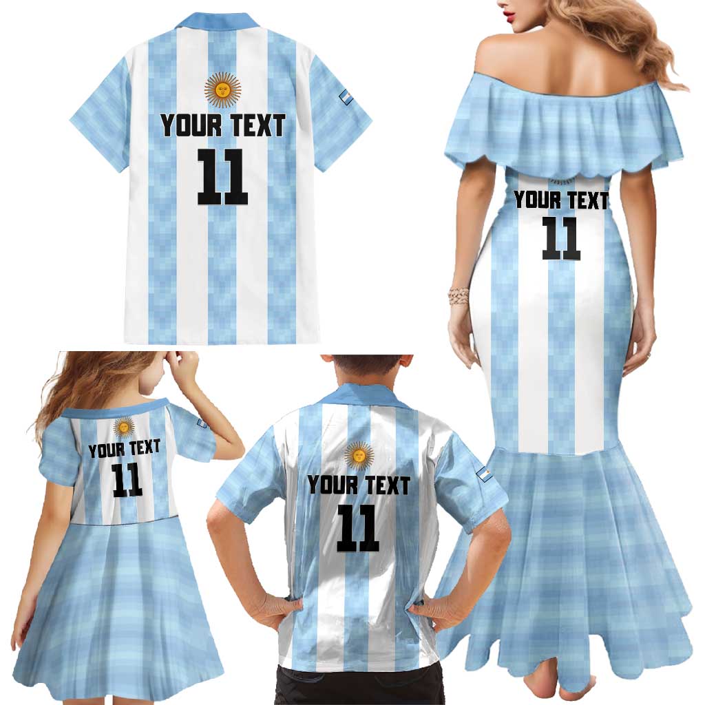 Custom Argentina Basketball Family Matching Mermaid Dress and Hawaiian Shirt Go El Alma Argentina