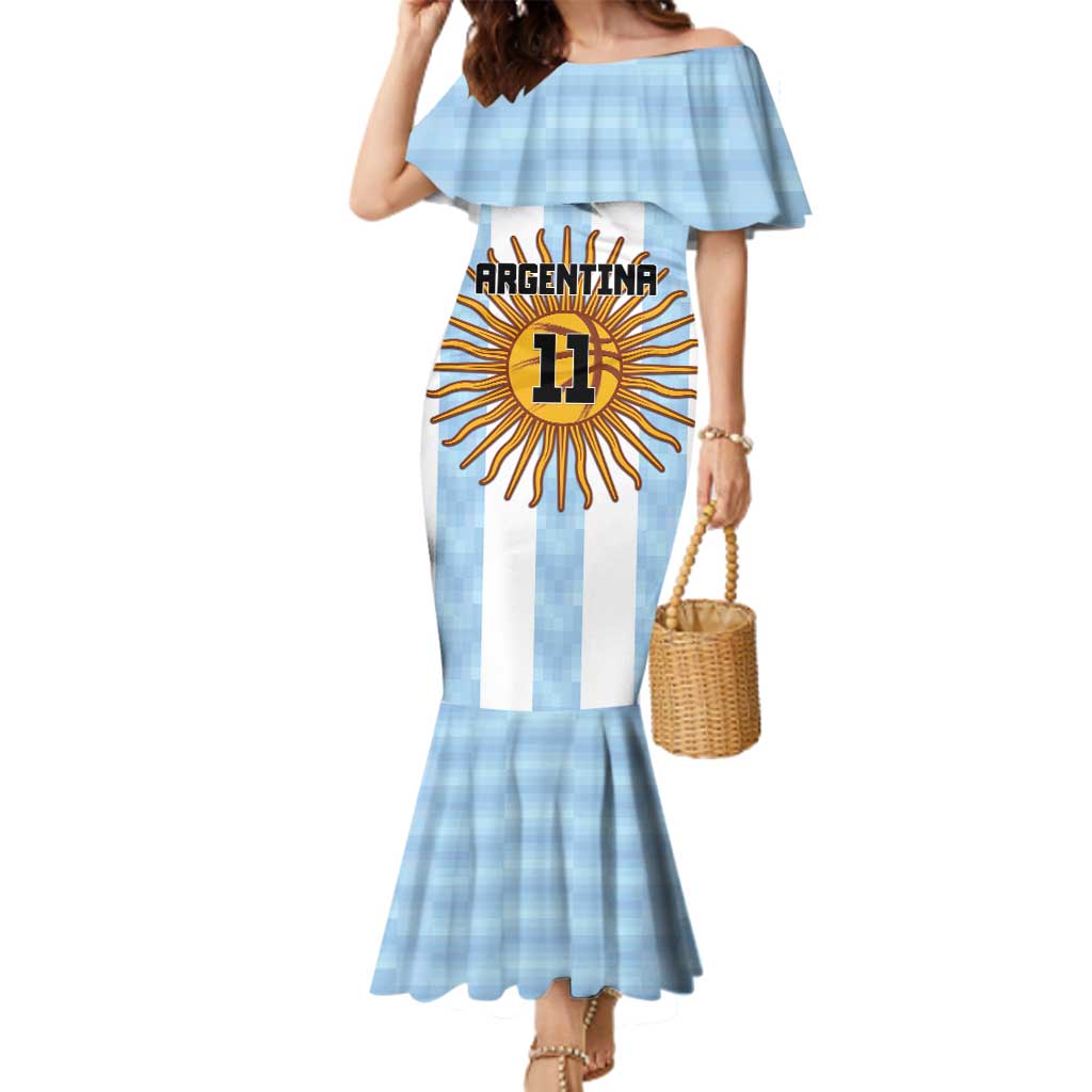 Custom Argentina Basketball Family Matching Mermaid Dress and Hawaiian Shirt Go El Alma Argentina