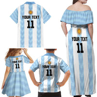 Custom Argentina Basketball Family Matching Off Shoulder Maxi Dress and Hawaiian Shirt Go El Alma Argentina