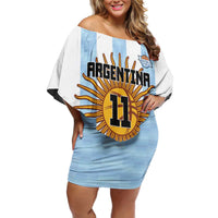 Custom Argentina Basketball Family Matching Off Shoulder Short Dress and Hawaiian Shirt Go El Alma Argentina