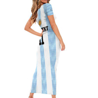 Custom Argentina Basketball Family Matching Short Sleeve Bodycon Dress and Hawaiian Shirt Go El Alma Argentina
