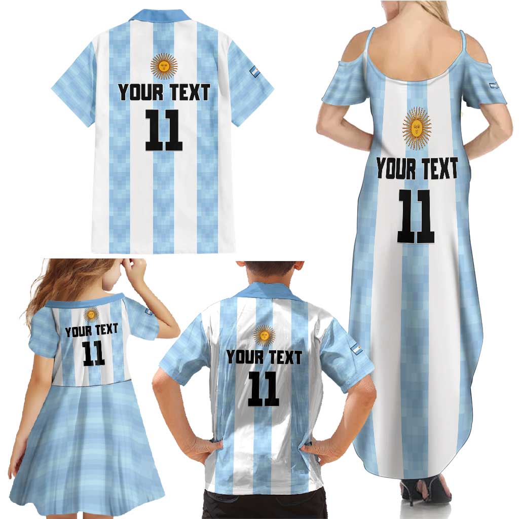 Custom Argentina Basketball Family Matching Summer Maxi Dress and Hawaiian Shirt Go El Alma Argentina
