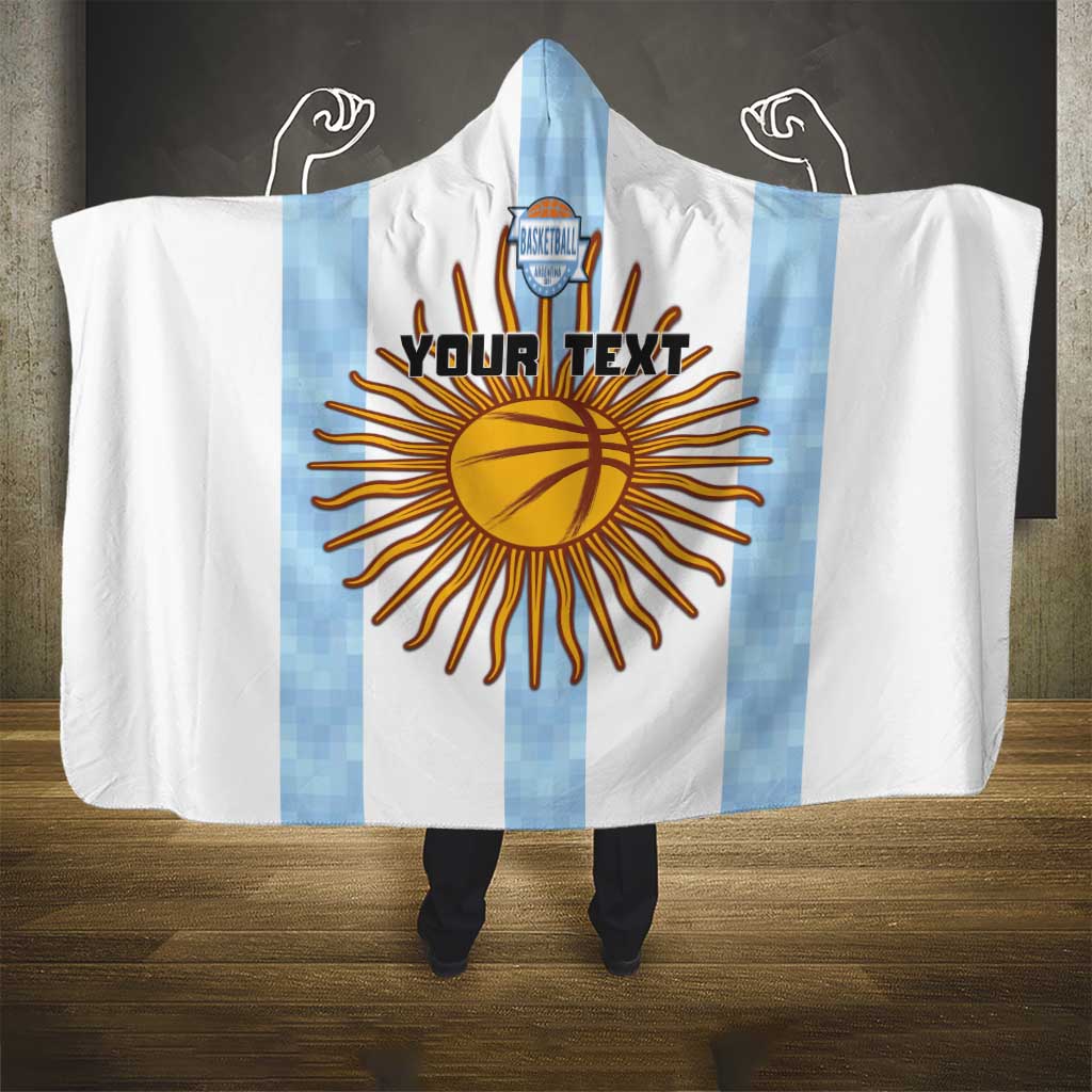 Custom Argentina Basketball Hooded Blanket Go El Alma Argentina
