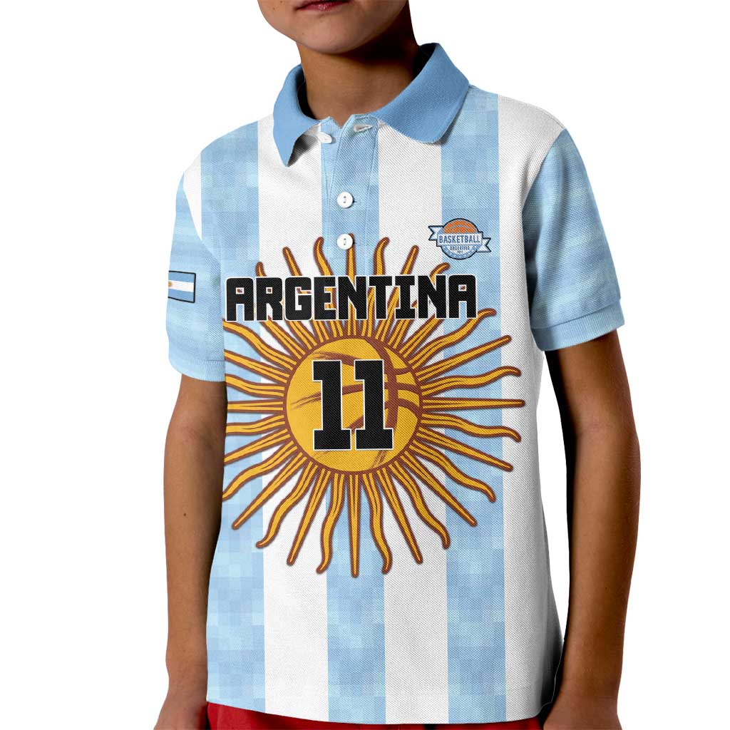 Custom Argentina Basketball Kid Polo Shirt Go El Alma Argentina