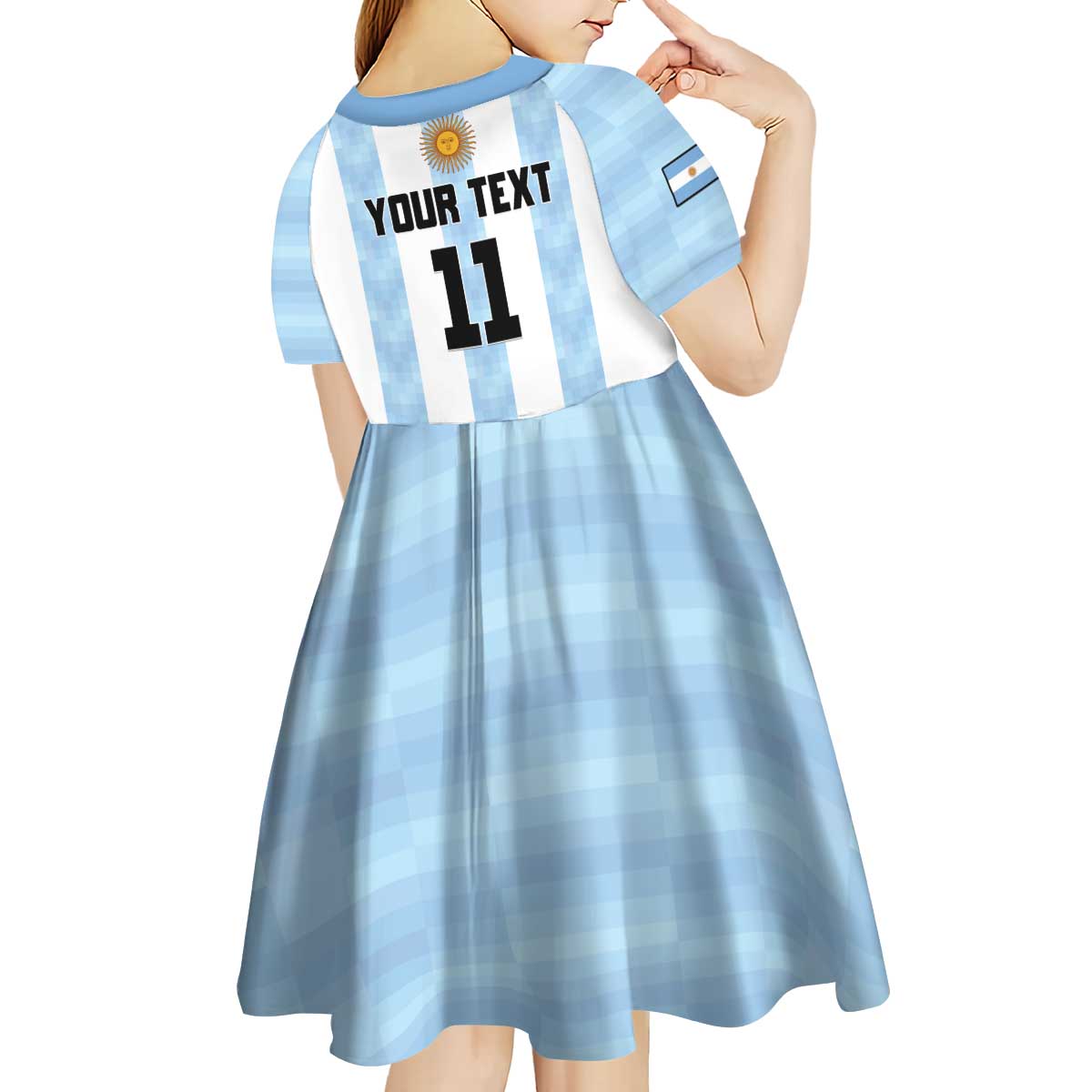 Custom Argentina Basketball Kid Short Sleeve Dress Go El Alma Argentina