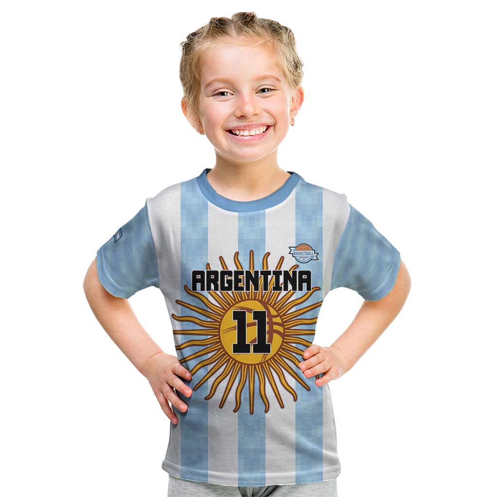 Custom Argentina Basketball Kid T Shirt Go El Alma Argentina