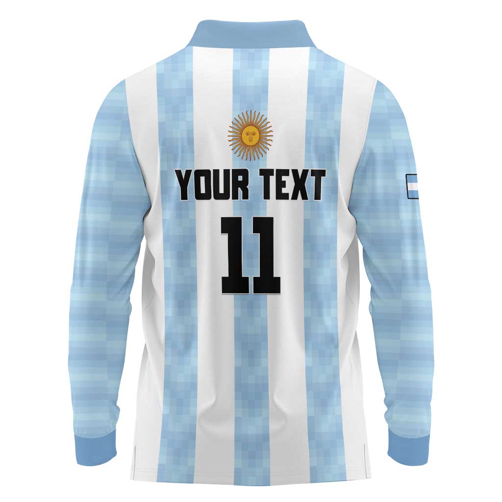 Custom Argentina Basketball Long Sleeve Polo Shirt Go El Alma Argentina