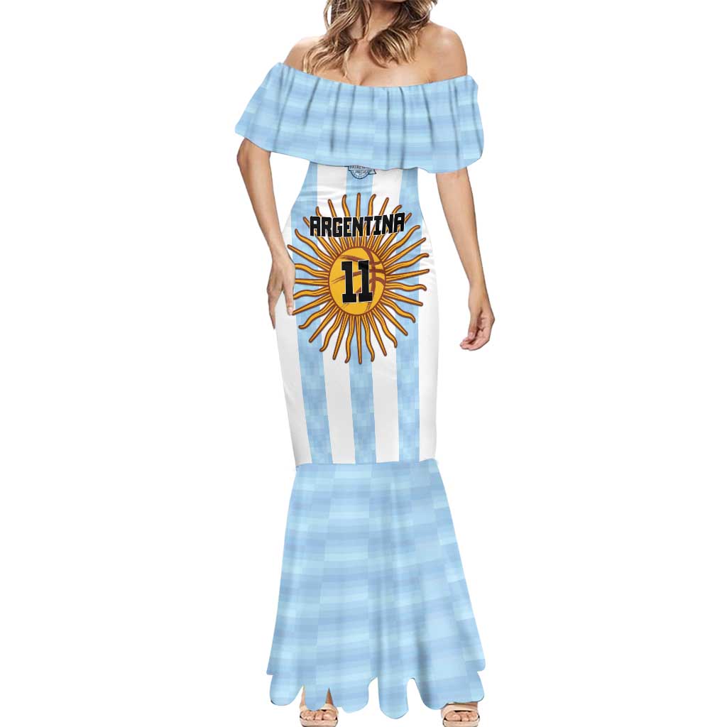 Custom Argentina Basketball Mermaid Dress Go El Alma Argentina