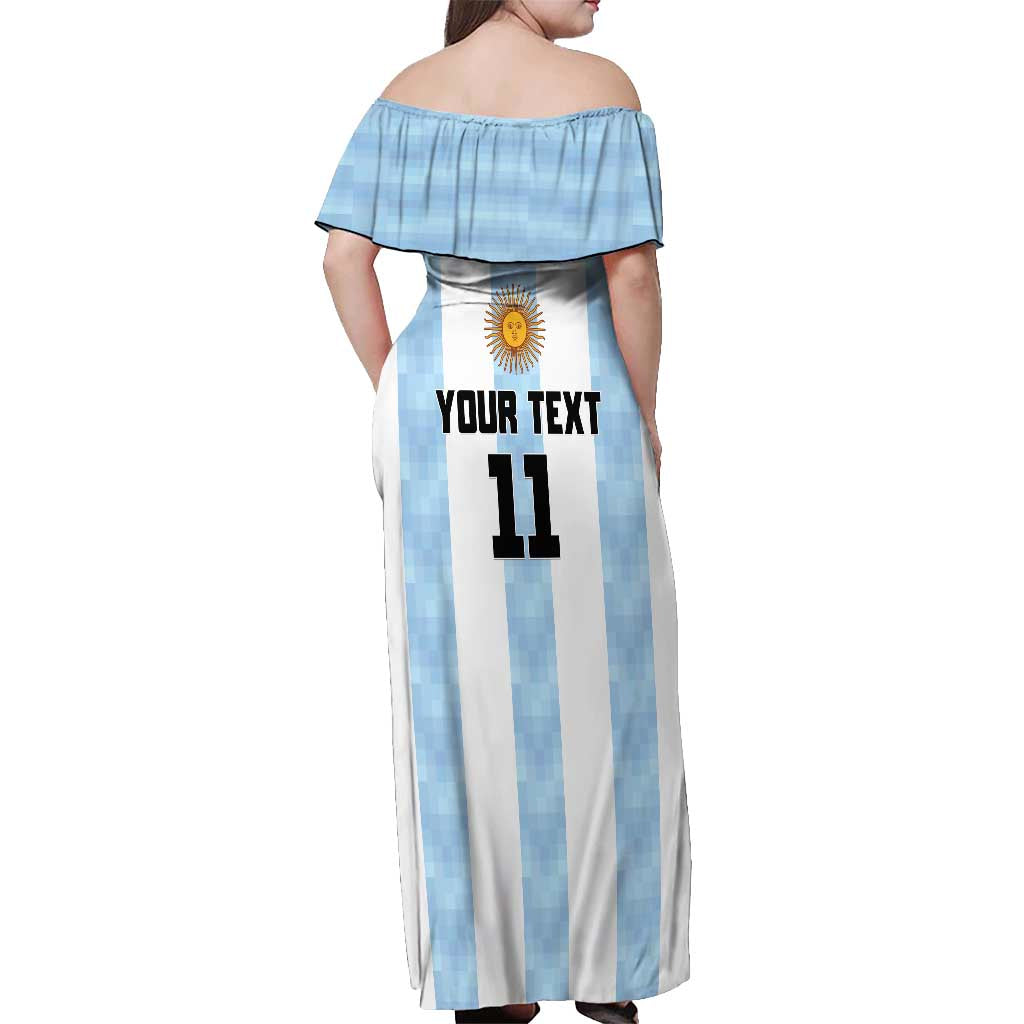 Custom Argentina Basketball Off Shoulder Maxi Dress Go El Alma Argentina