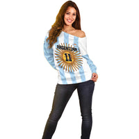 Custom Argentina Basketball Off Shoulder Sweater Go El Alma Argentina