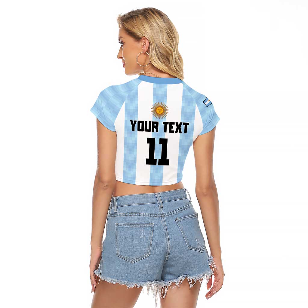 Custom Argentina Basketball Raglan Cropped T Shirt Go El Alma Argentina
