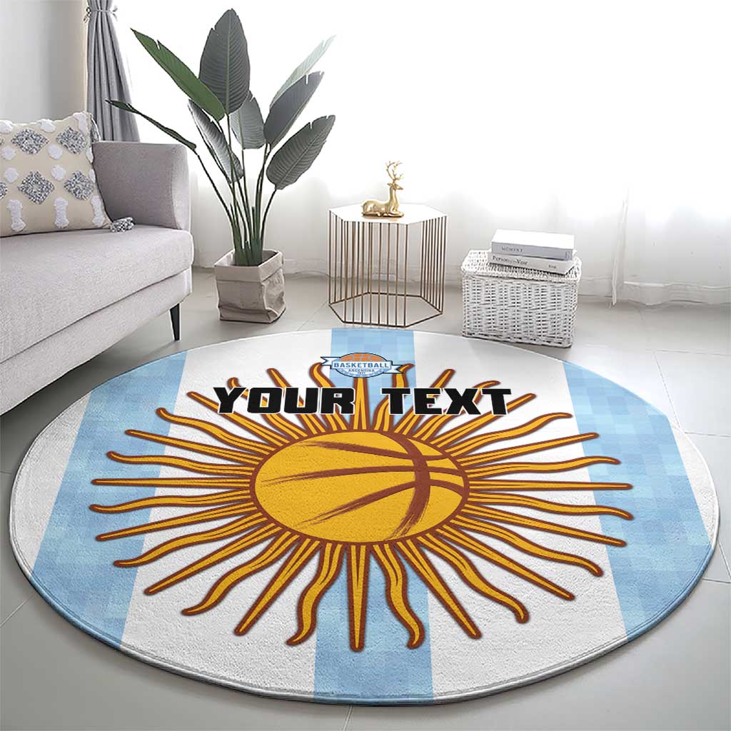Custom Argentina Basketball Round Carpet Go El Alma Argentina