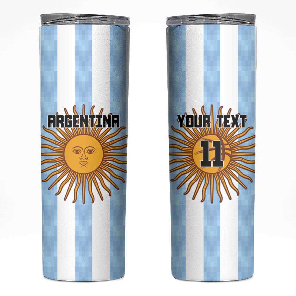 Custom Argentina Basketball Skinny Tumbler Go El Alma Argentina