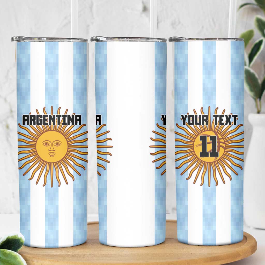 Custom Argentina Basketball Skinny Tumbler Go El Alma Argentina
