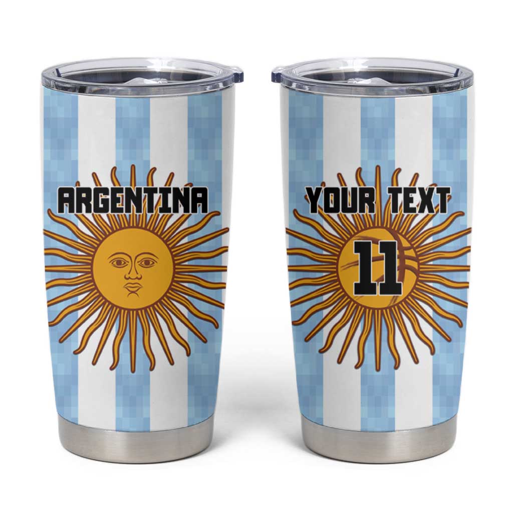 Custom Argentina Basketball Tumbler Cup Go El Alma Argentina