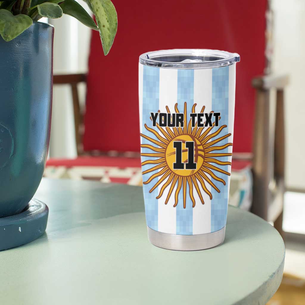 Custom Argentina Basketball Tumbler Cup Go El Alma Argentina