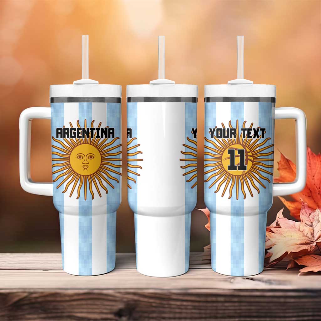 Custom Argentina Basketball Tumbler With Handle Go El Alma Argentina