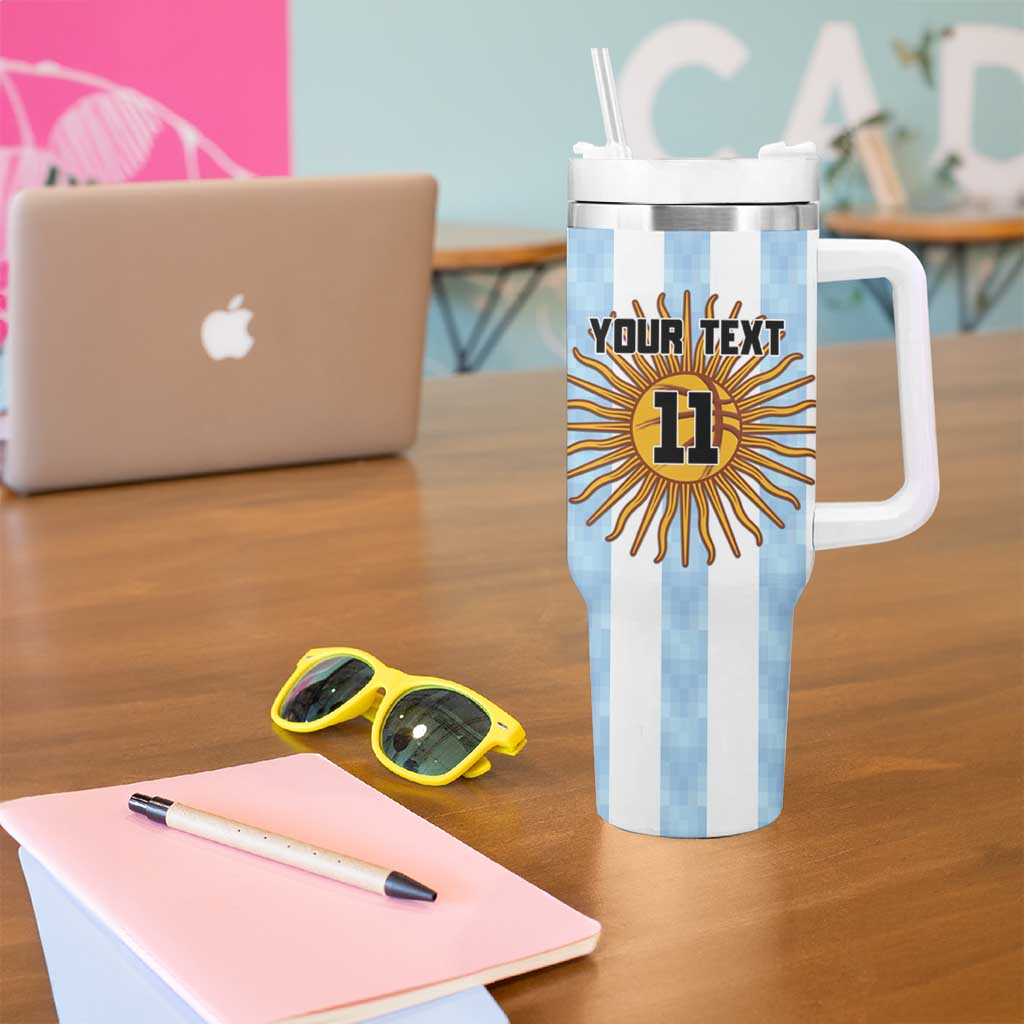 Custom Argentina Basketball Tumbler With Handle Go El Alma Argentina