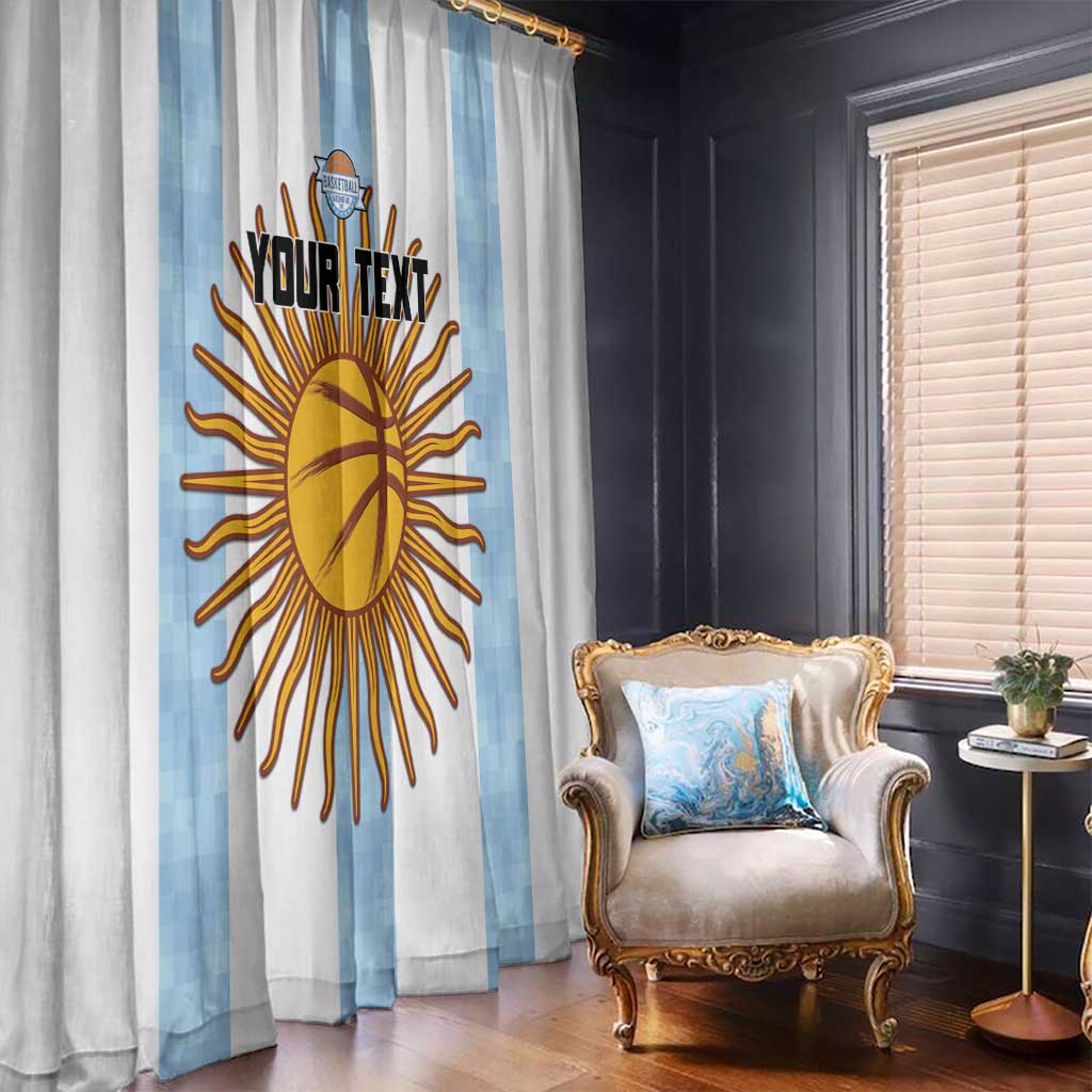 Custom Argentina Basketball Window Curtain Go El Alma Argentina