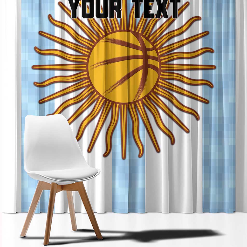Custom Argentina Basketball Window Curtain Go El Alma Argentina