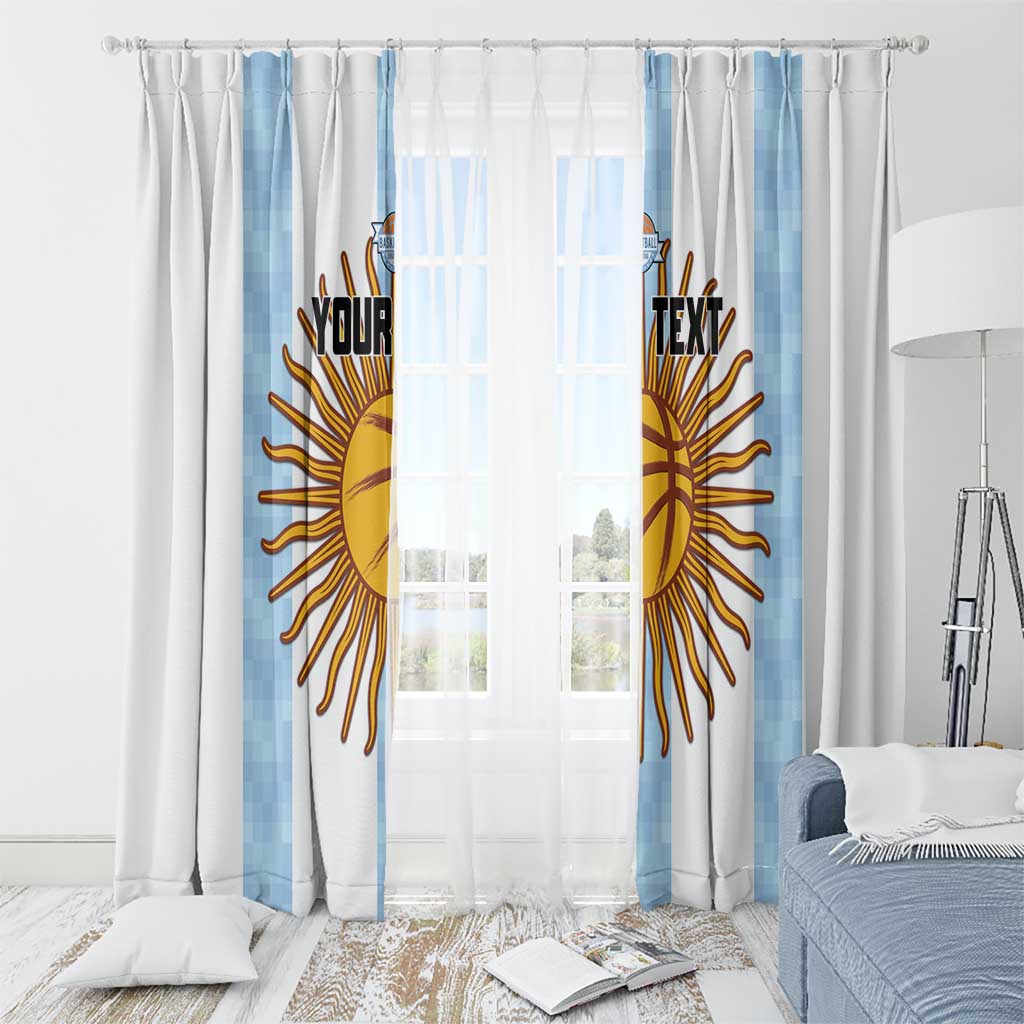 Custom Argentina Basketball Window Curtain Go El Alma Argentina