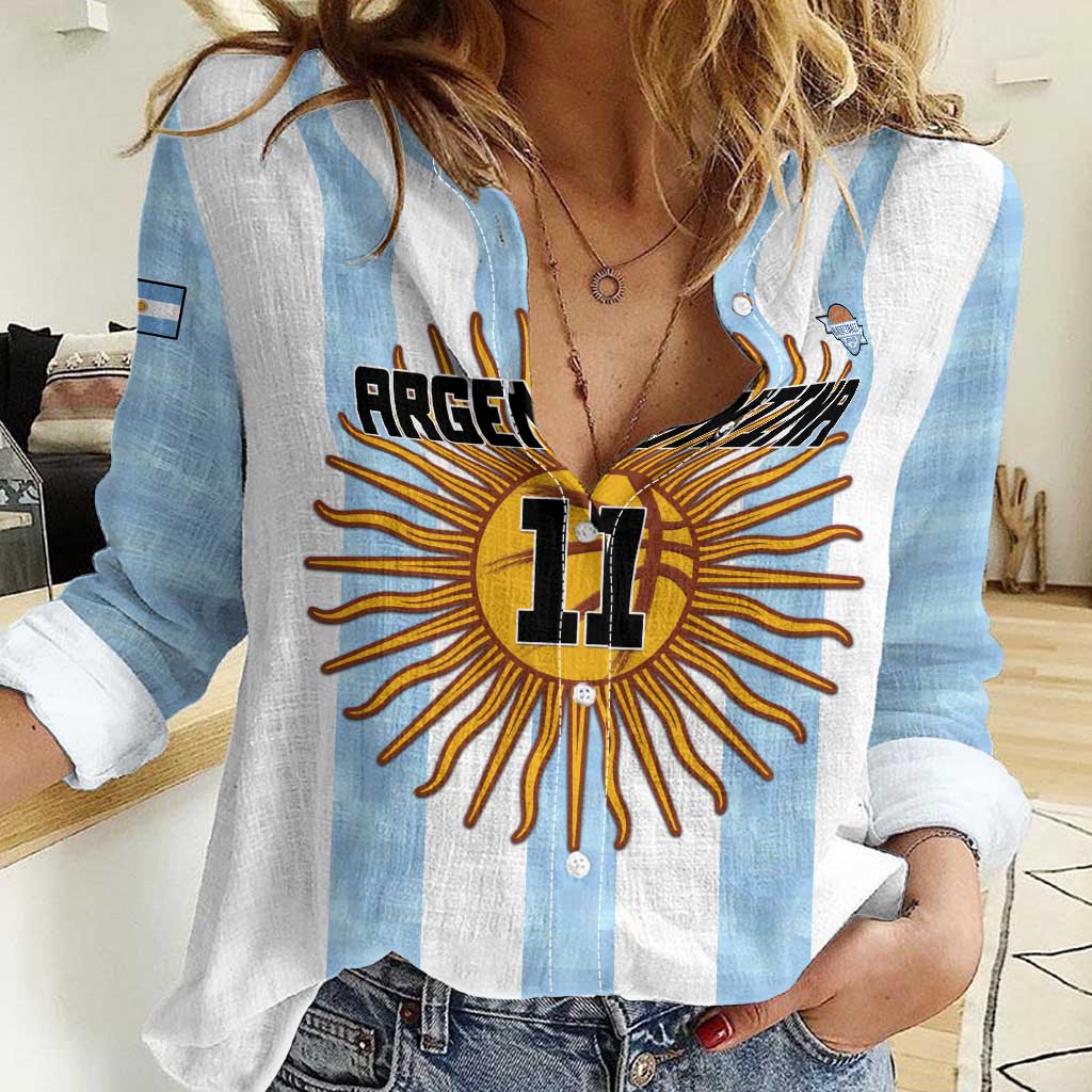 Custom Argentina Basketball Women Casual Shirt Go El Alma Argentina