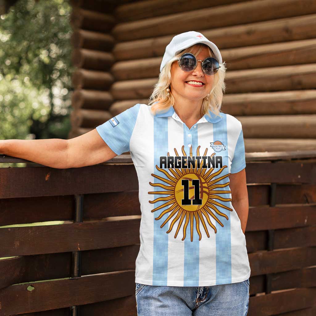Custom Argentina Basketball Women Polo Shirt Go El Alma Argentina