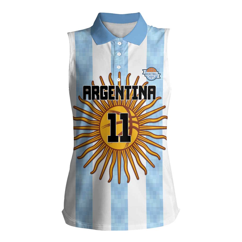 Custom Argentina Basketball Women Sleeveless Polo Shirt Go El Alma Argentina