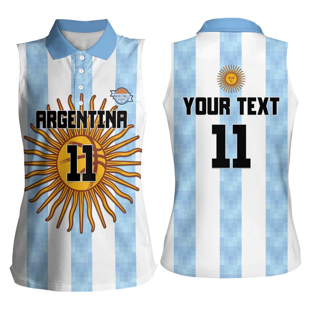 Custom Argentina Basketball Women Sleeveless Polo Shirt Go El Alma Argentina