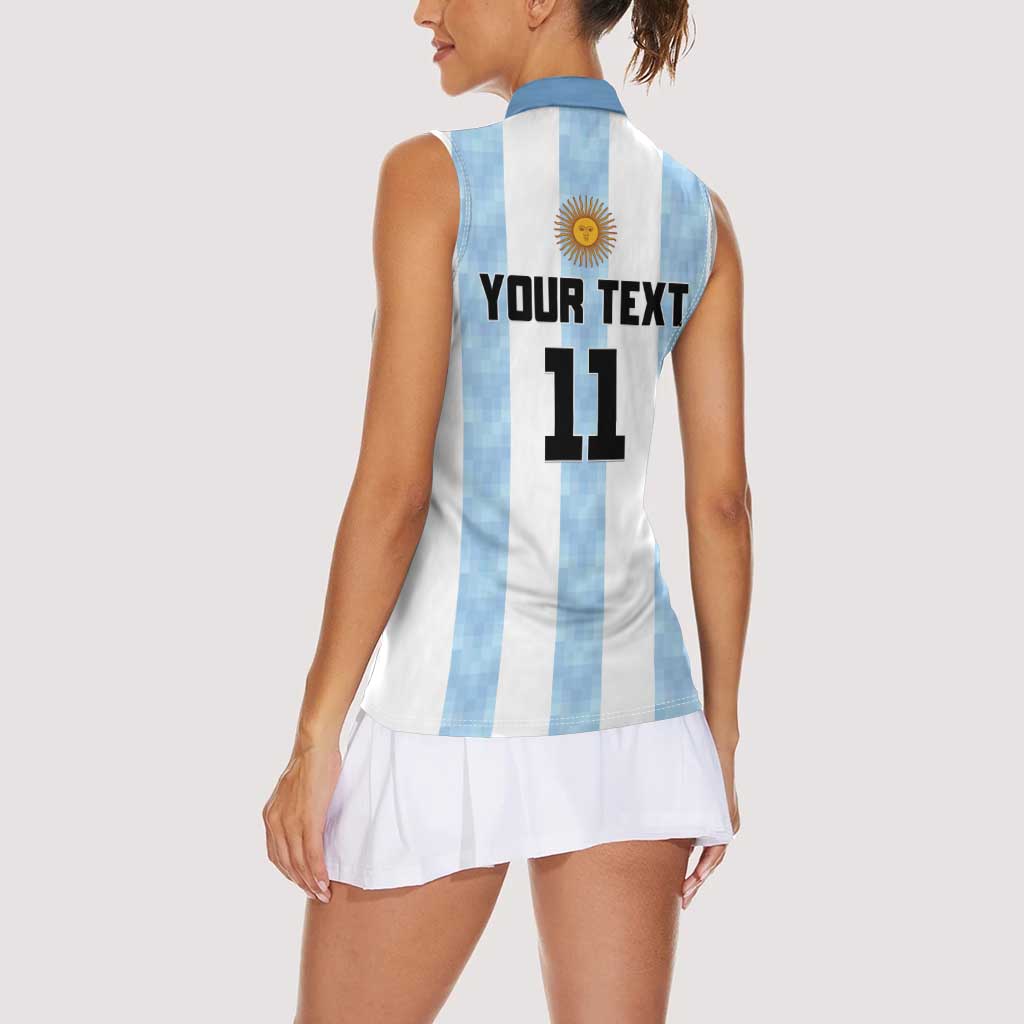 Custom Argentina Basketball Women Sleeveless Polo Shirt Go El Alma Argentina