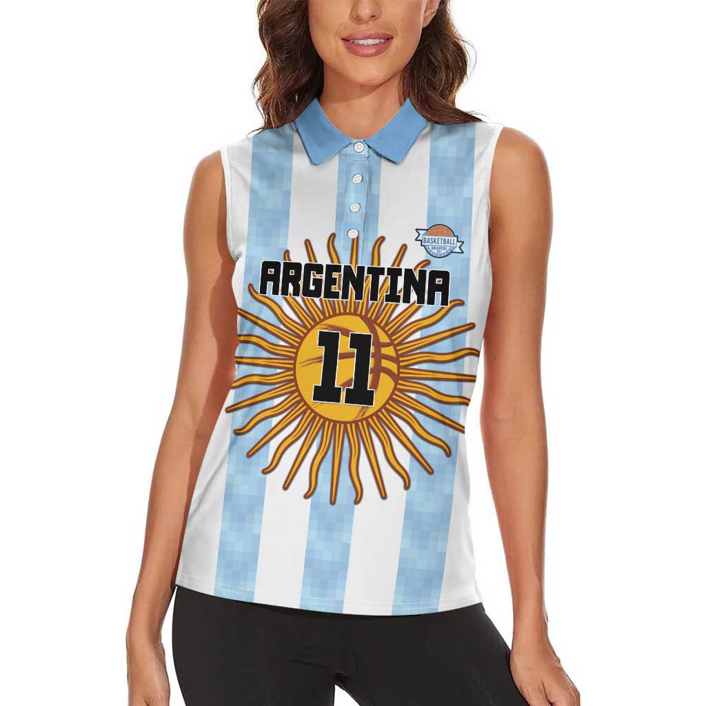 Custom Argentina Basketball Women Sleeveless Polo Shirt Go El Alma Argentina