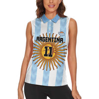 Custom Argentina Basketball Women Sleeveless Polo Shirt Go El Alma Argentina
