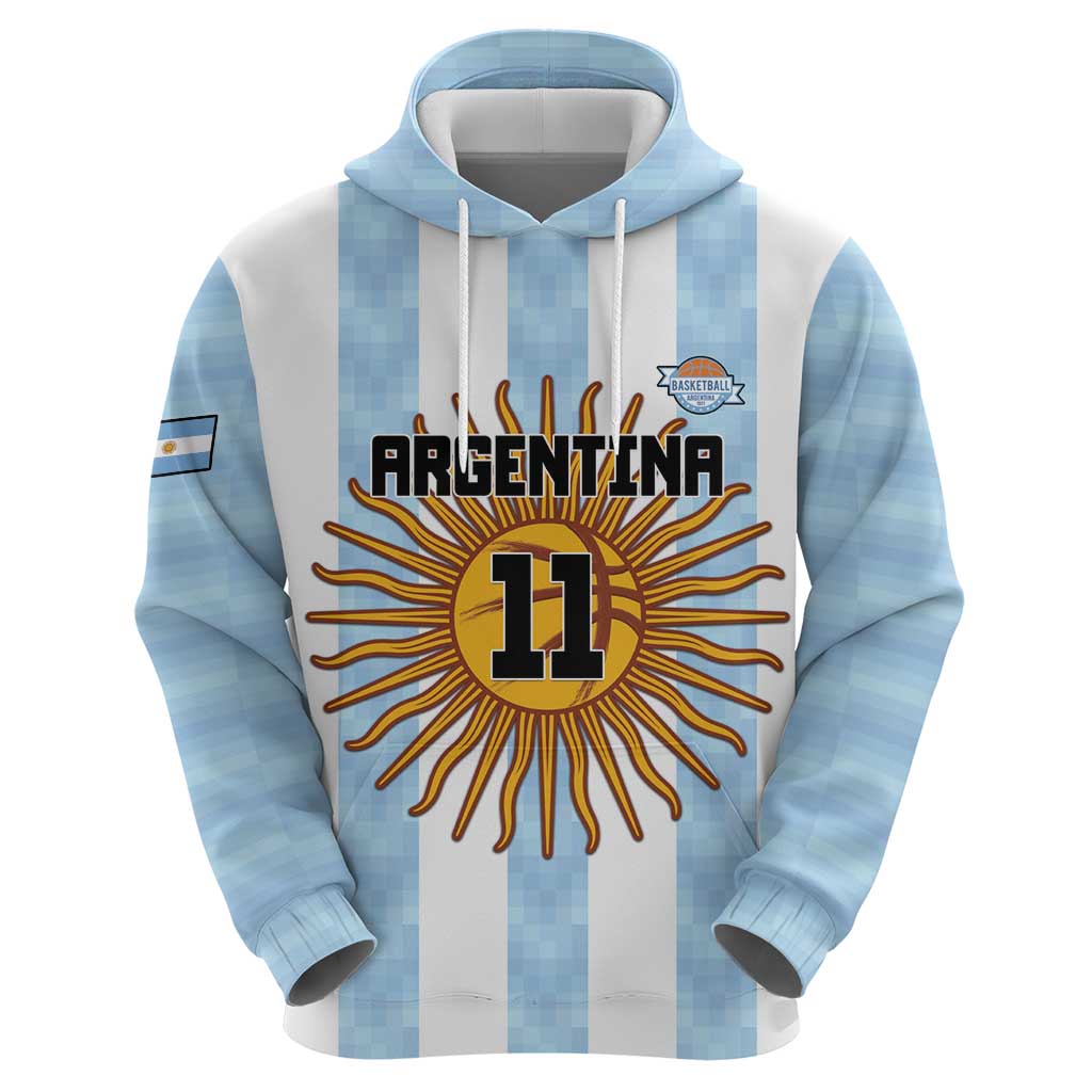 Custom Argentina Basketball Zip Hoodie Go El Alma Argentina