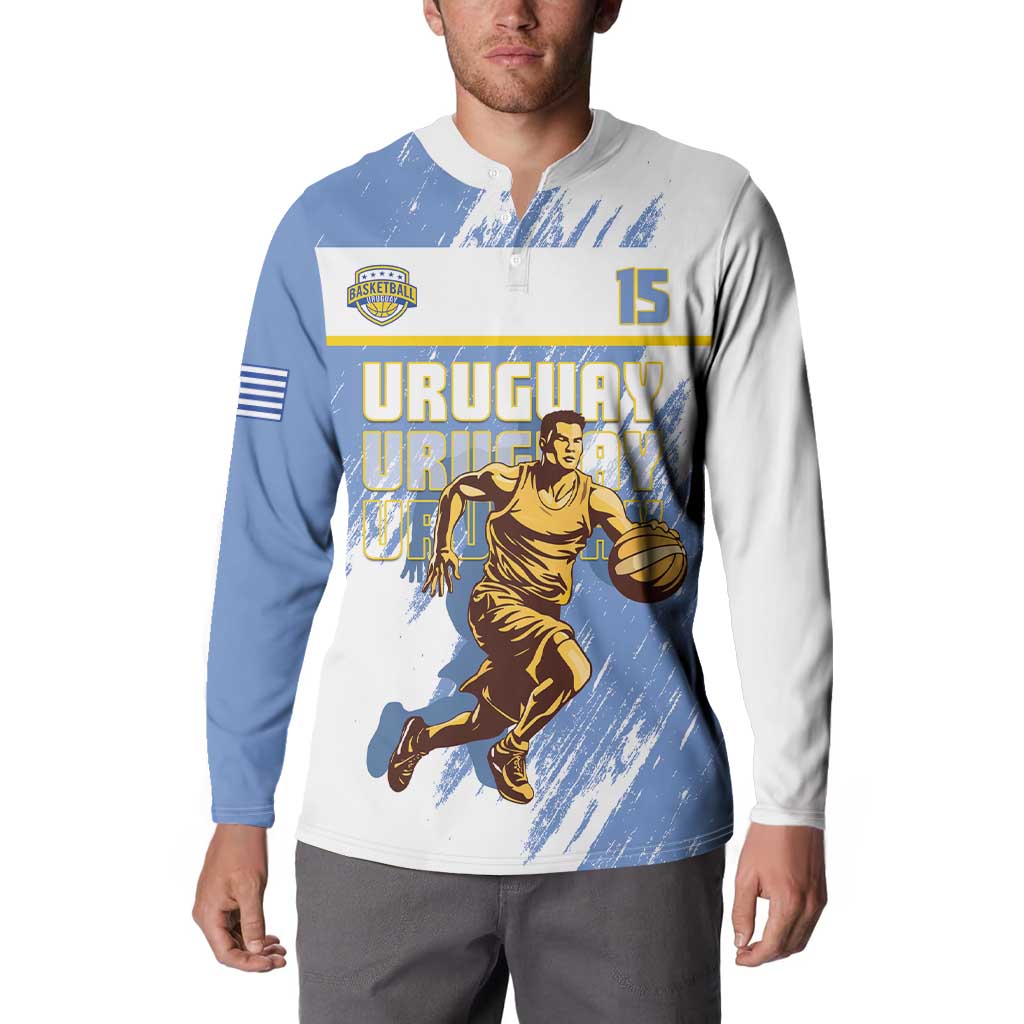 Custom Uruguay Basketball Button Sweatshirt Come On Charruas