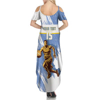 Custom Uruguay Basketball Family Matching Summer Maxi Dress and Hawaiian Shirt Come On Charruas