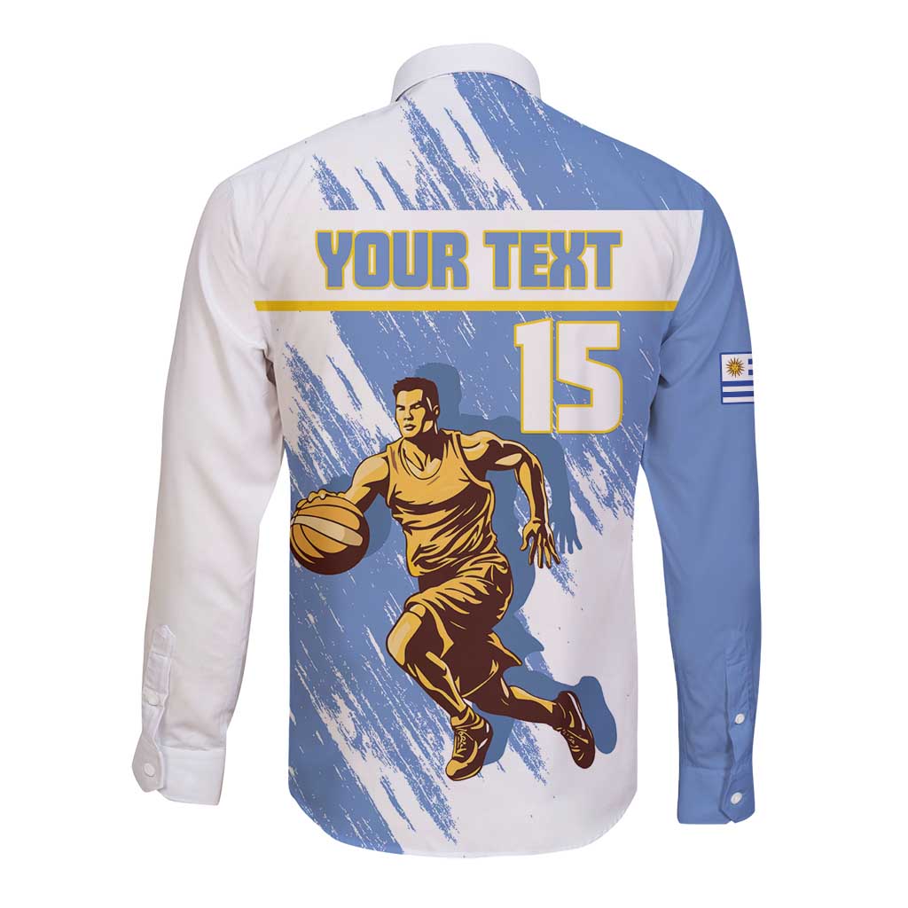 Custom Uruguay Basketball Long Sleeve Button Shirt Come On Charruas