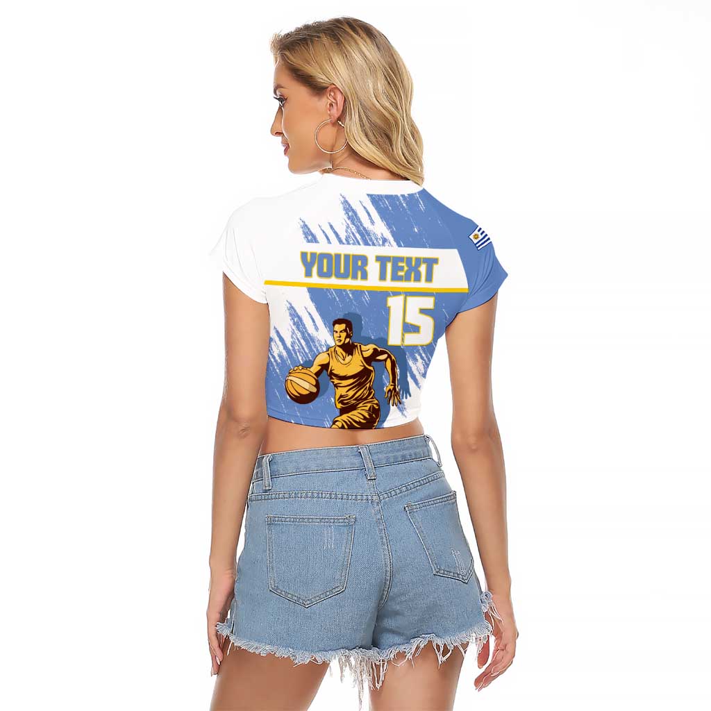 Custom Uruguay Basketball Raglan Cropped T Shirt Come On Charruas