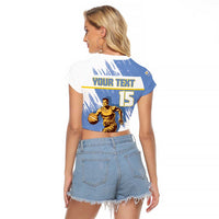 Custom Uruguay Basketball Raglan Cropped T Shirt Come On Charruas