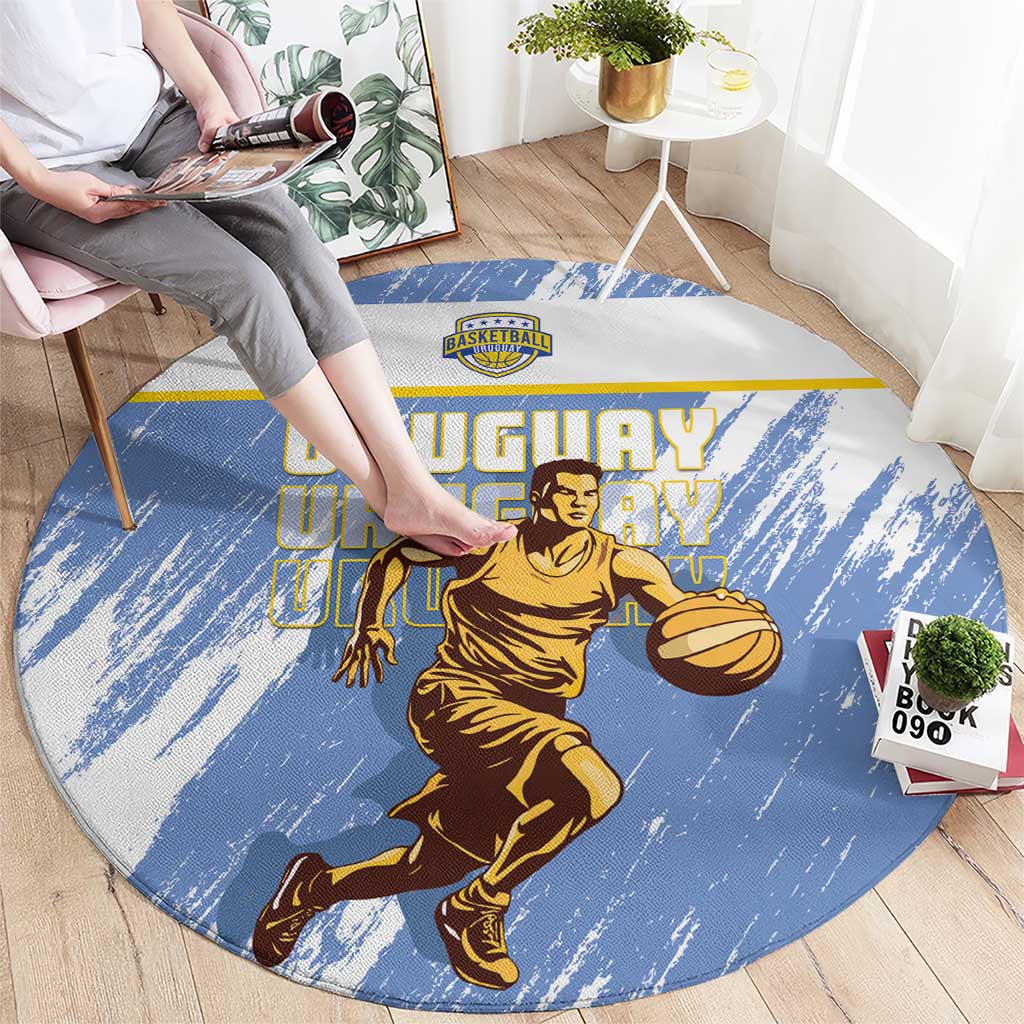 Uruguay Basketball Round Carpet Come On Charruas