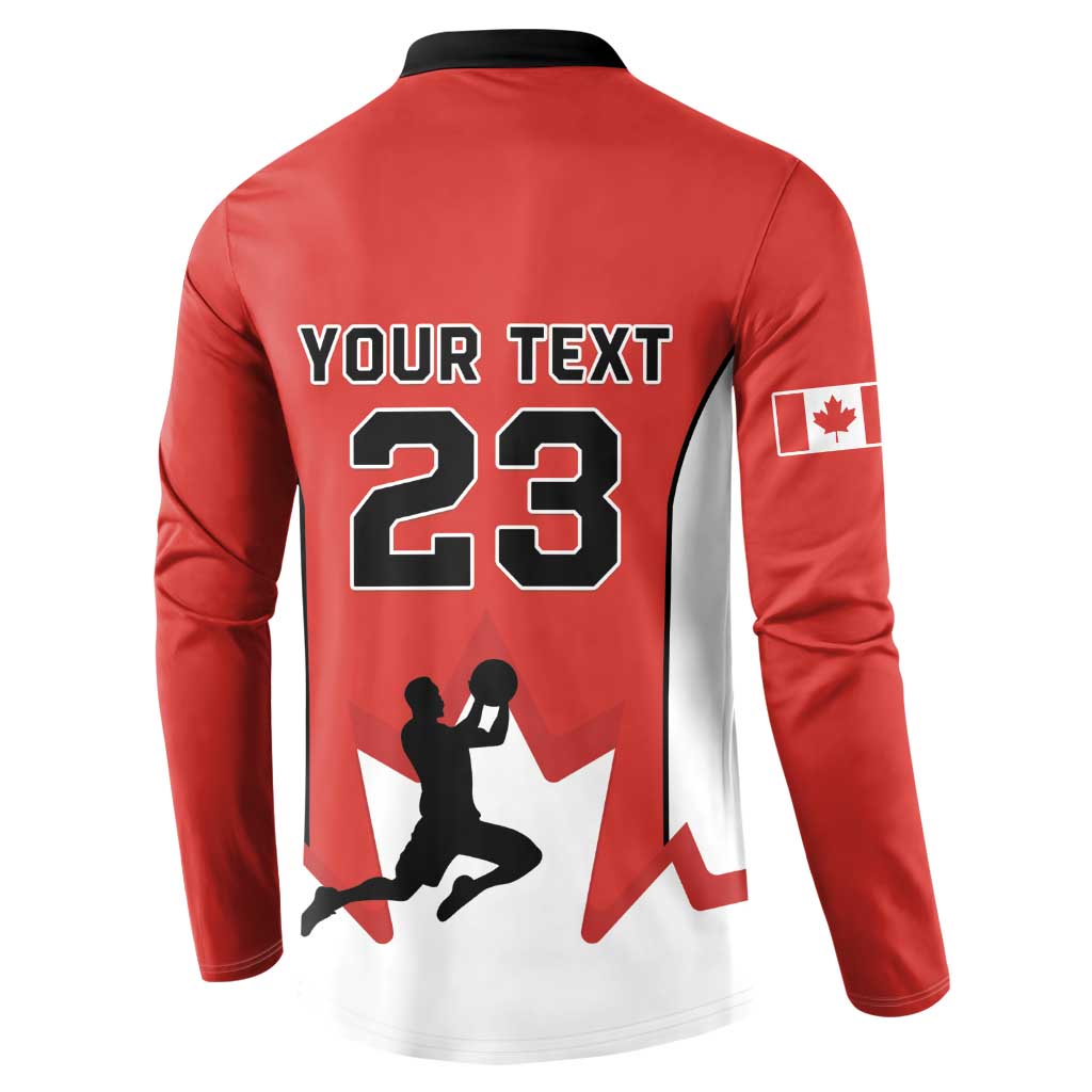 Custom Canada Basketball Button Sweatshirt Go Champions Team Canada