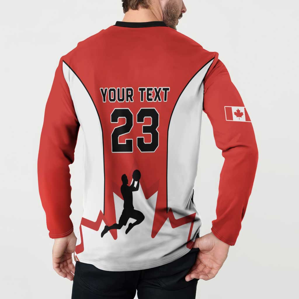 Custom Canada Basketball Button Sweatshirt Go Champions Team Canada