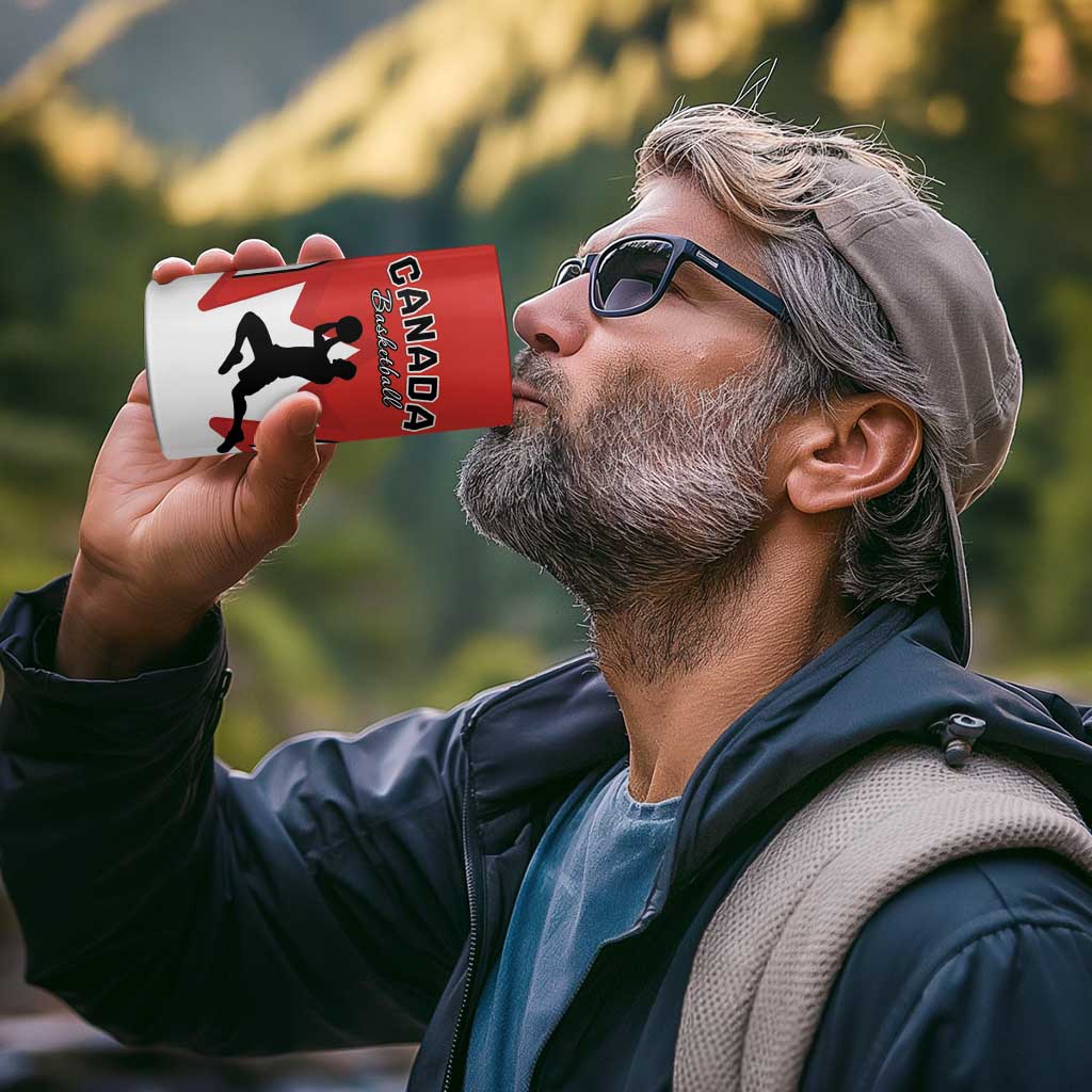 Custom Canada Basketball 4 in 1 Can Cooler Tumbler Go Champions Team Canada