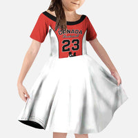 Custom Canada Basketball Family Matching Off Shoulder Maxi Dress and Hawaiian Shirt Go Champions Team Canada