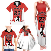 Custom Canada Basketball Family Matching Tank Maxi Dress and Hawaiian Shirt Go Champions Team Canada