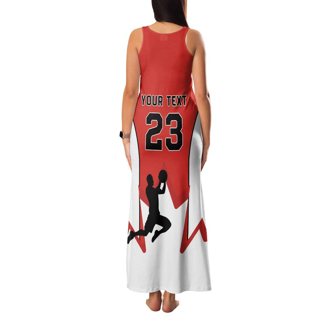Custom Canada Basketball Family Matching Tank Maxi Dress and Hawaiian Shirt Go Champions Team Canada