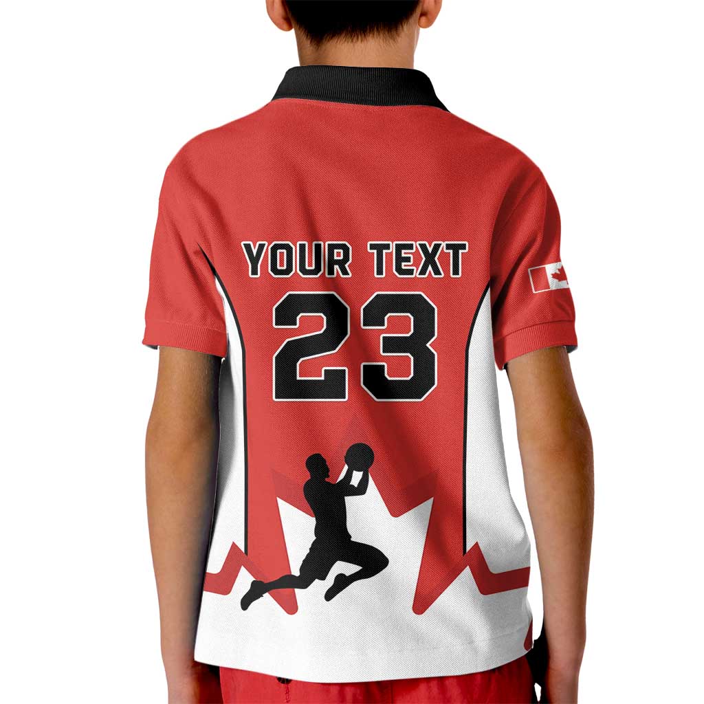 Custom Canada Basketball Kid Polo Shirt Go Champions Team Canada