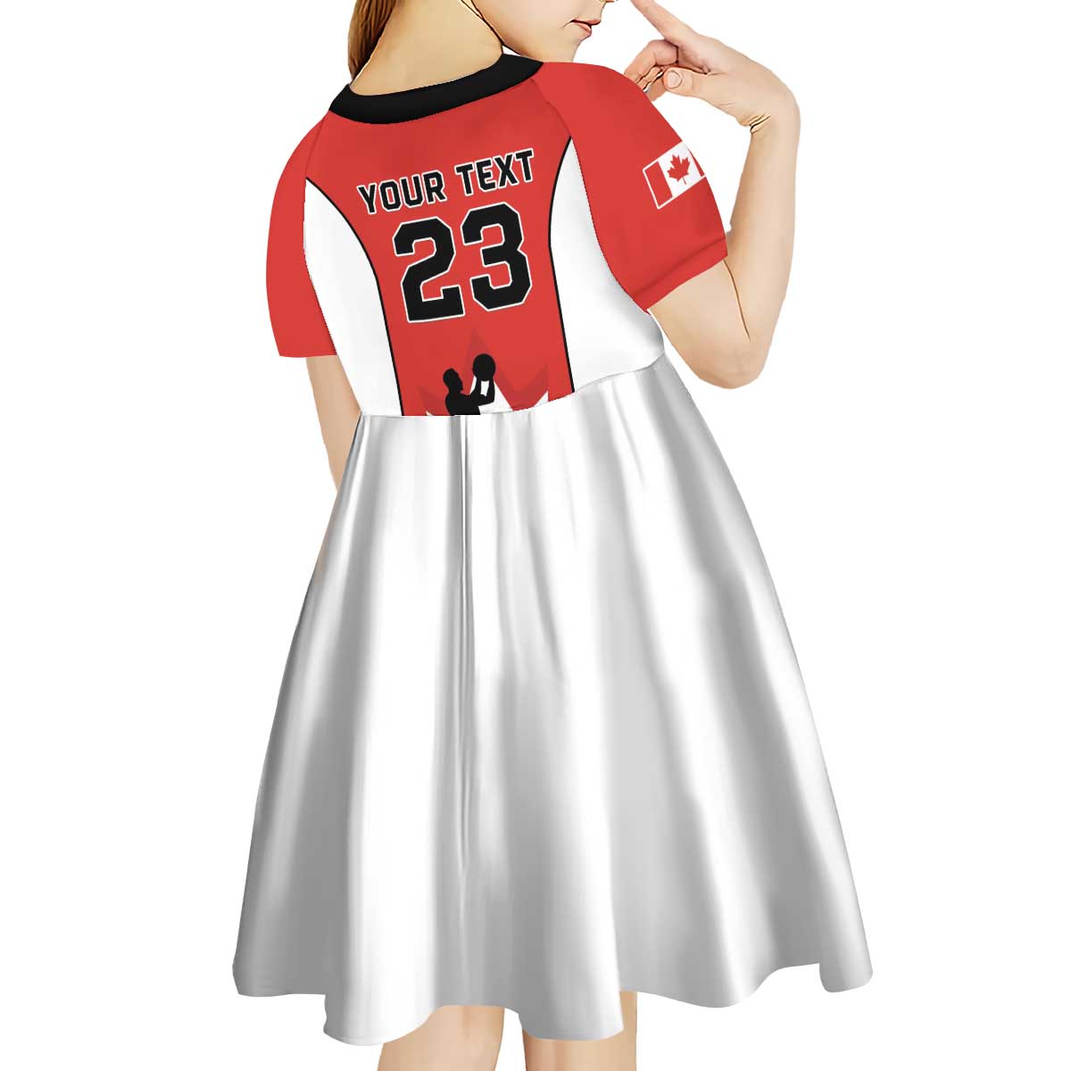 Custom Canada Basketball Kid Short Sleeve Dress Go Champions Team Canada