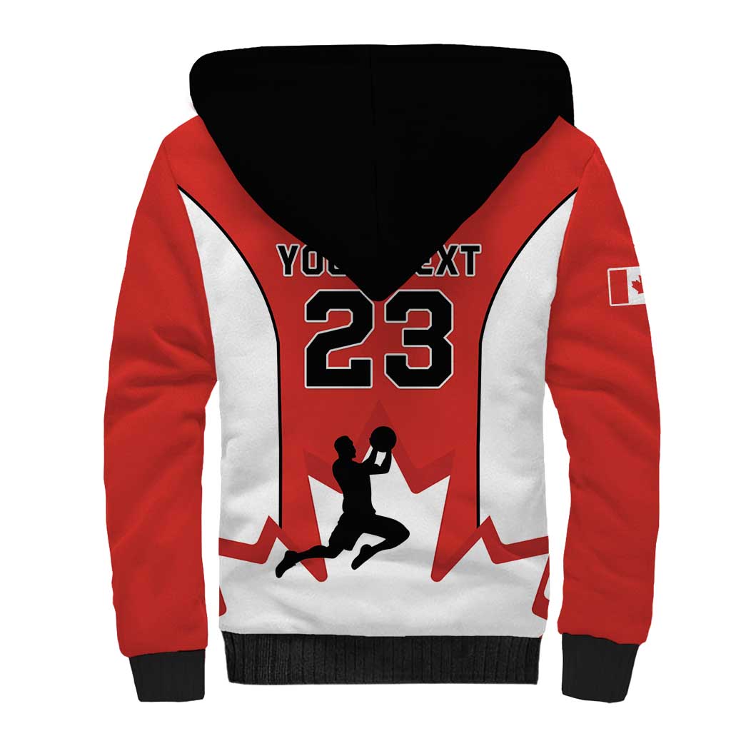 Custom Canada Basketball Sherpa Hoodie Go Champions Team Canada